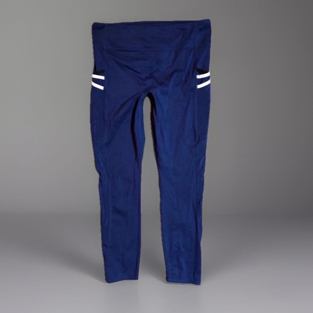 Fabletics Blue White Sheer Gym Yoga Leggings M